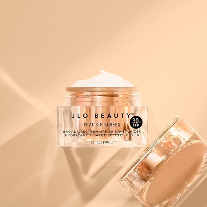 JLO Beauty That Big Screen Broad Spectrum SPF 30 Face Moisturizer, Hydrates, Protects, Luminizes, Lightweight Hyaluronic Acid Sunscreen for Face Lotion, Supports Smooth, Dewy & Glowing Skin, 1.7 Fl Oz
