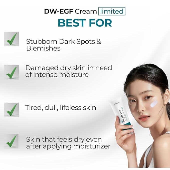 EASYDEW DW-EGF Cream Limited 2.36 oz - Anti-Aging Moisturizer with Human Epidermal Growth Factor & Hyaluronic Acid Collagen to Rejuvenate & Regenerate Cells, Softer Skin, Light weight Refreshing Cream
