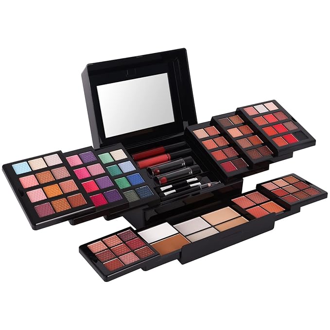 88 Colors Professional Makeup Palette Set Kit Combination, All In One Makeup Gift Set for women Full Kit， include Eyeshadow,Lipstick,Compact Powder,Eyeliner,Concealer（006-Black）
