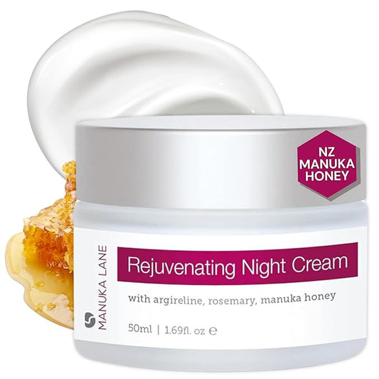 Manuka Lane Night Cream with Retinol, Manuka Honey, and Peptides Real Glowing Results for Youthful, Healthy Skin