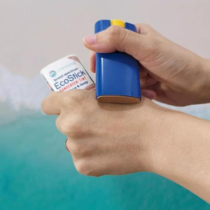 STREAM2SEA EcoStick SPF 35 Mineral Sunscreen Stick, Sweat Water Resistant Sunblock, USDA Approved Biodegradable Paraben Free Reef Safe Sunscreen Protection Against UVA UVB (EcoStick Tint) - 0.5 oz