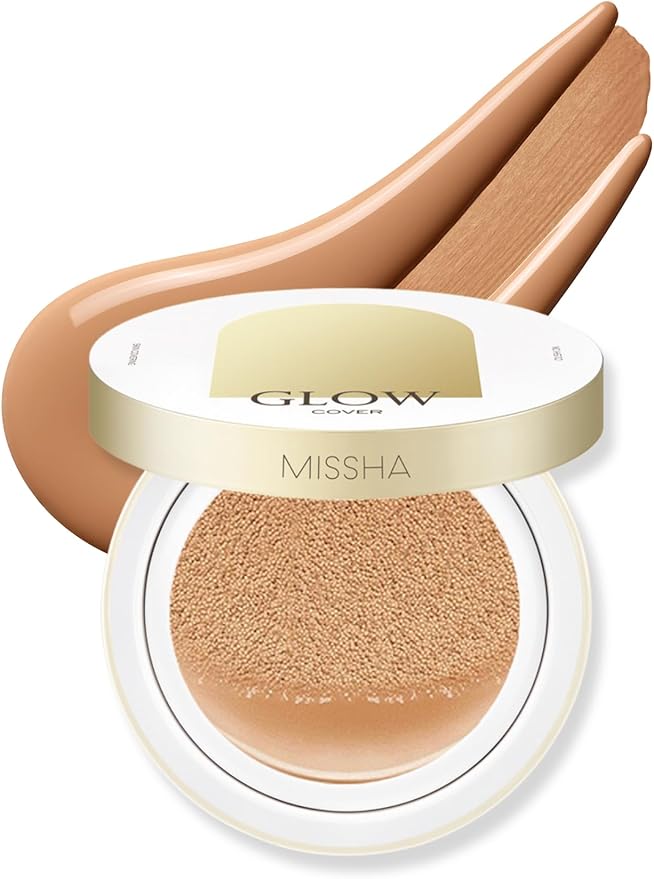 MISSHA Glow Cushion No.27 Honey Beige for Tanned Skin Radiant & Moisturizing Skin with Buildable Coverage