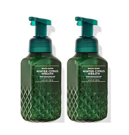 Bath & Body Works Bath and Body Works Winter Citrus Wreath Gentle Foaming Hand Soap 8.75 Ounce 2-Pack (Winter Wreath) 17.5 fluid_ounces