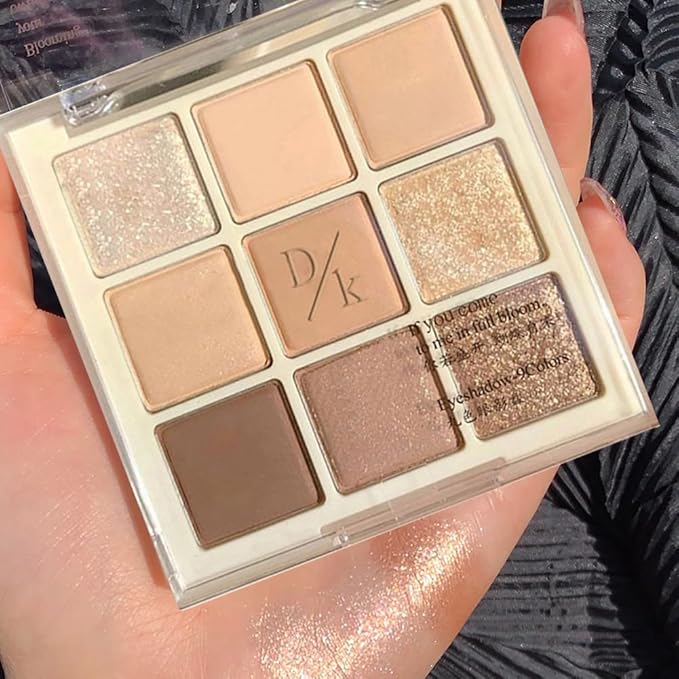 Eyeshadow Palette Makeup- 9 Colors Eyeshadow Palette Matte Shimmer Korean Natural Eye Shadow palettes Highly Pigmented Naturing-Looking Long Lasting (17#)