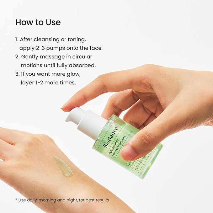 BIODANCE Refreshing Sea Kelp Serum, Oil & Sebum Control, Calming Serum for Oily & Combination Skin, Korean Skincare | 1.01 fl.oz x 1 ea