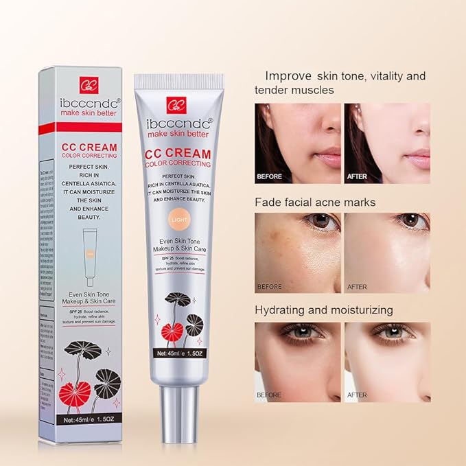 Color Correcting CC Cream with SPF 25, Coverage (Dark, 1PCS)