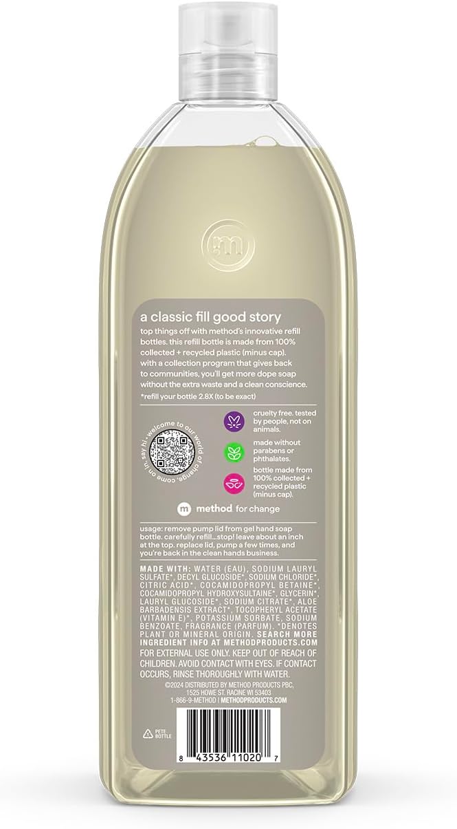 Method Premium Gel Hand Wash Refill, Violet + Lavender, 34 Ounce, 1 pack, Packaging May Vary (Packaging May Vary)