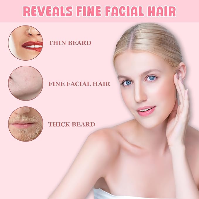 Hair Identifier Spray for Face Shaving, Moisturizing and Skin Care Dermaplaner Spray,Skin Body Hair Identifier Comfortable Face Shaving Powder (Pink 2pack 01)