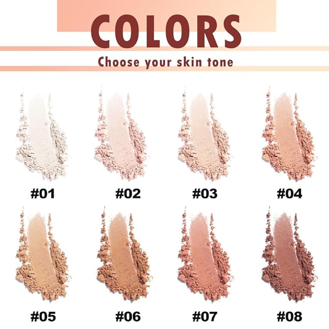 Oil Control Face Pressed Powder, Matte powder setting powder, long-lasting and waterproof loose powder, Flawless Lightweight Face Cosmetics, Cruelty-free, (08, 1 Pcs)