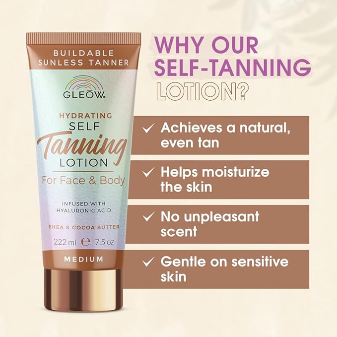 Self Tanner New 2024 Self Tanning Lotion for Face & Body, Indoor Tanning Lotion, Sunless Tanner, Fake Tan Lotion, Face Tanner Quick Tan 7.5 oz