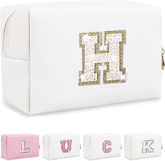 Personalized initial letter makeup bag,