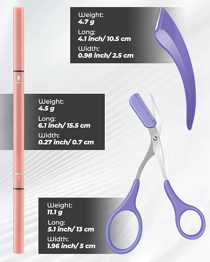 12Pcs Microblading Eyebrow Pencils Deep Brown Waterproof Eye Brow Pencil w/Eye Brow Razor & Scissors Kit 0.5mm Ultra-Fine Tip Creates Hair-Like Strokes for Women Effortless Natural Brows