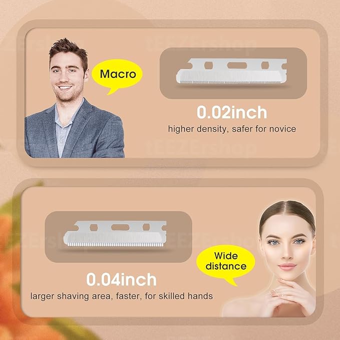 40pcs Wideblades for Face,Fit for Dermaplaning Tool Replacement,Stainless Steel Multi-purpose Reusable Dermaplane Razor Blades.