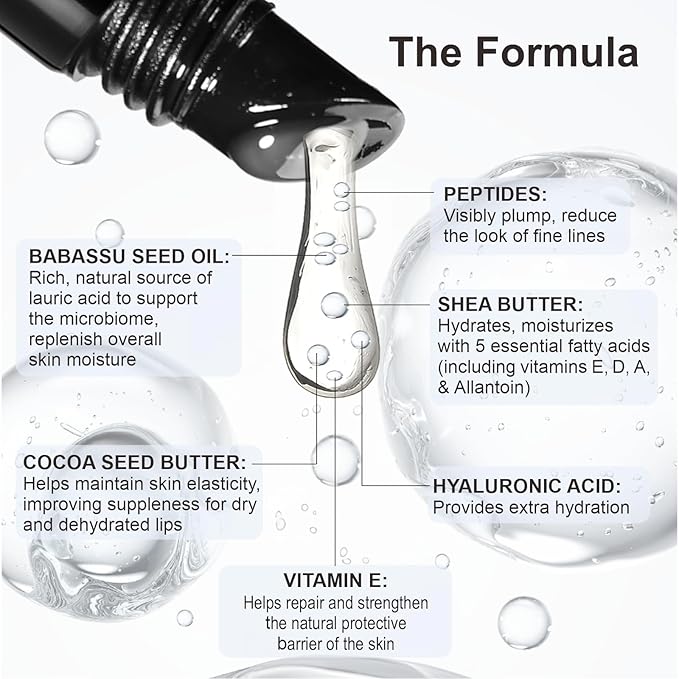 Deep Hydrating Lip Butter Balm | Plump & Nourish with Shea Butter, Vitamin E, Peptides & Hyaluronic Acid | Vegan, Non-Sticky, Anti-Aging Lip Treatment Care | 2-Pack (Clear-Unscented)