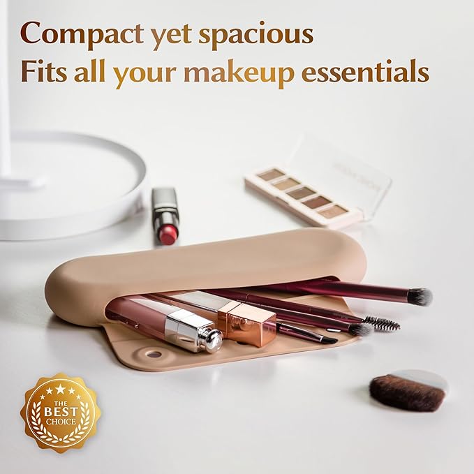 Silicone makeup brush holder, travel