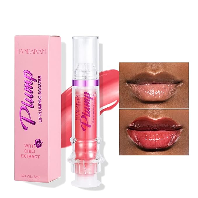 Natural Spicy Lip Plumping Booster Lip Plumping Oil，Lip Plumper Gloss, Ultra-Hydrating & Nourishing Plump and Pout Lip Plumper, Glossy Finish Fuller Lip Plumping Lip Gloss for Women Girls(03#)