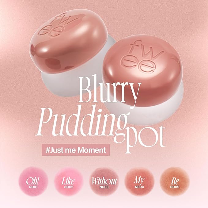 Lip&Cheek Blurry Pudding Pot | Just me Moment - Be | Makeup Blush, Buildable Lightweight, Multi-Use Soft Matte Finish | 5g