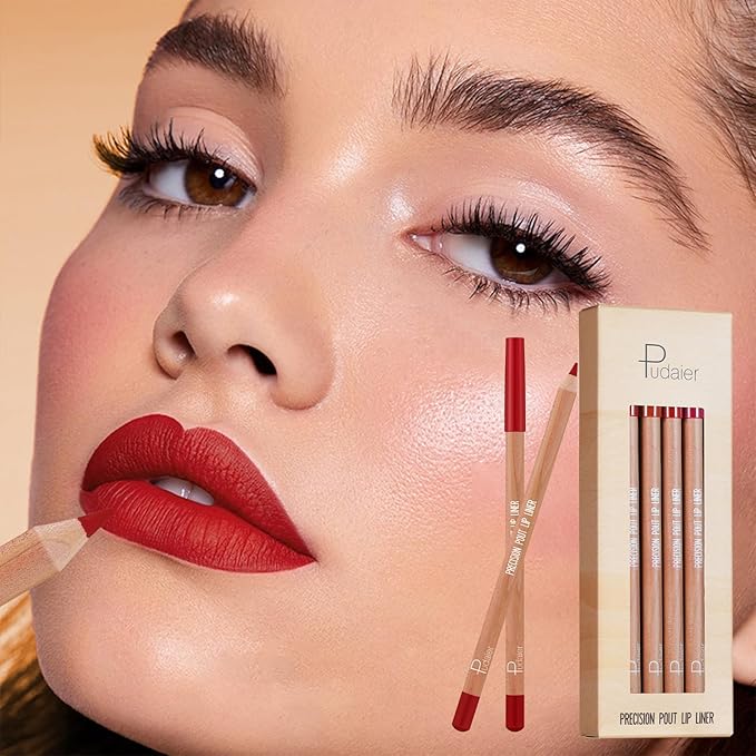 12 Colors Matte Lip Liner Pens Set，Cream Glide Lip