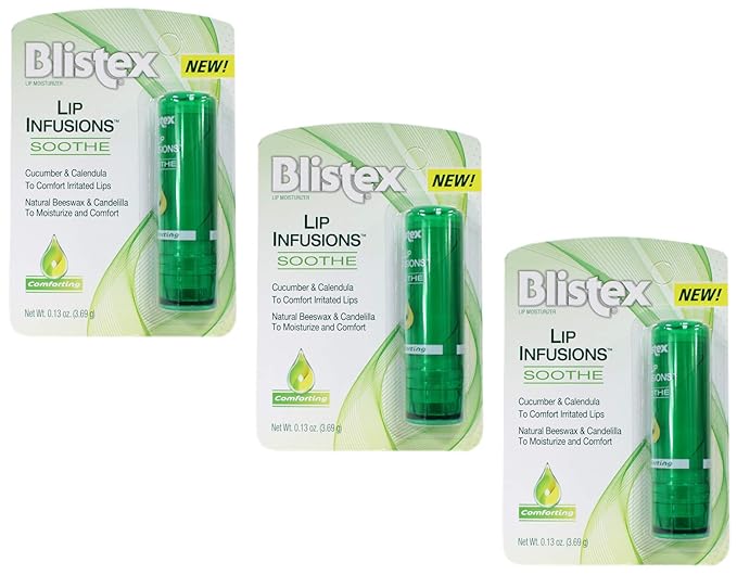 Blistex Lip Infusions Soothe Lip Moisturizer 0.13 Ounce (3 Pack)