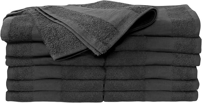 ForPro Premium Bleach Tough Salon Towels, Cool Grey, 100% Cotton, Bleach-Proof Towels, Stain Resistant, 16” W x 27” L, 12-Count