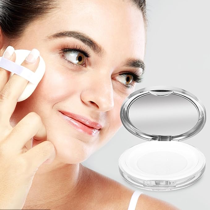 Beaupretty 2 Pieces Loose Powder Container with Puff 0.7 oz