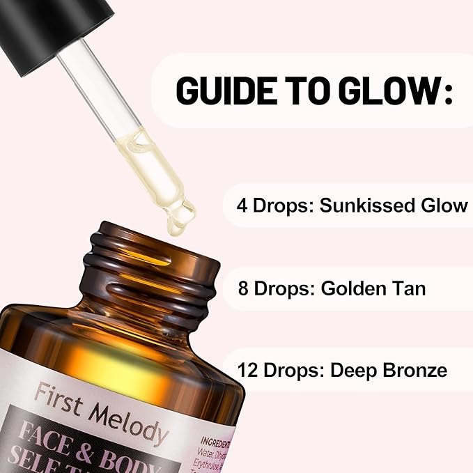 Self Tanner Drops for Face Tanner, Sunless Tan, Body & Face Self Tanner Drops, Face Tanning Drops (Drops-3)