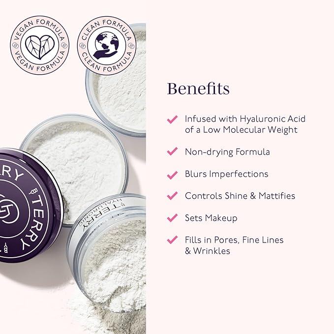 By Terry Hyaluronic Hydra-Powder | Colorless, Loose Face Setting Powder Infused with Hyaluronic Acid | 10g (0.35oz)
