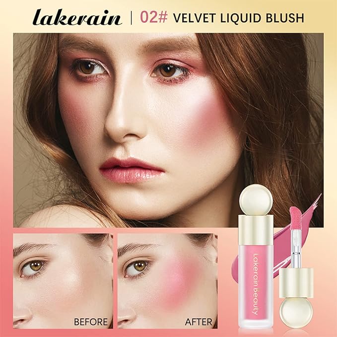 Liquid Blush, Natural Matte Velvet Finish, Soft Cream Peach Pink)