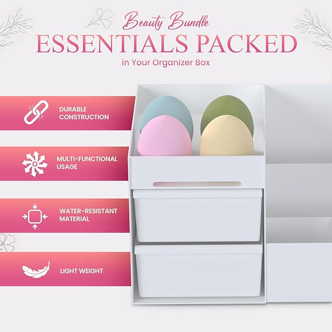 Makeup organizer countertop with 4