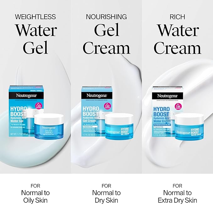 Neutrogena Hydro Boost Water Gel with Signature Fragrance, Hyaluronic Acid Face Moisturizer for Normal to Oily Skin, Delivers Hydration for Refreshed, Dewy Skin, 1.7 fl. oz