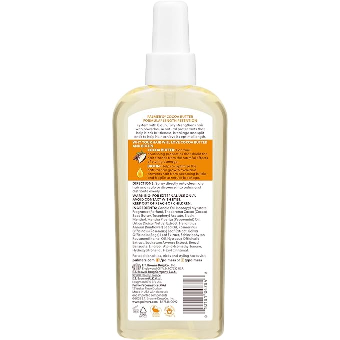 Palmer's Cocoa Butter & Biotin Length Retention Hair and Scalp Oil, 5.1 Ounce