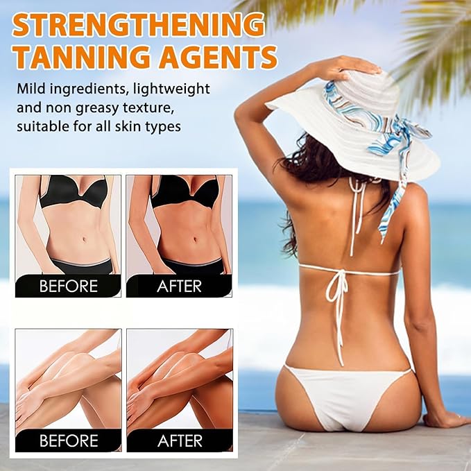 Luxury Intensive Tanning Gel,Brown Intensive Tanning Luxe Gel,Natural Tanning Accelerator Cream, Beauty Brown Tanning Gel for Natural Tan Skin,Tanning Cream for Sunbeds & Outdoor Sun(2pcs)