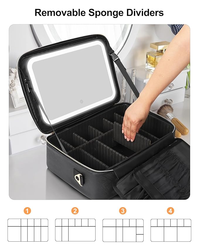 Relavel travel makeup bag with