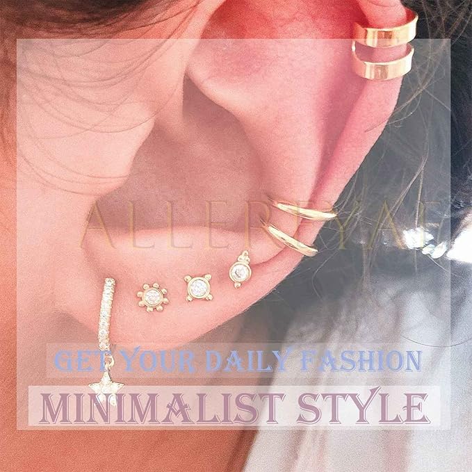 Vintage Pearl Cuff Chain Earrings Gold Chain Ear Cuffs Dangle Chain Cartilage Earrings Pearl Studs Earrings Cartilage Helix Earrings Helix to Lobe chain earrings Jewelry for Women and Girls (Gold A)