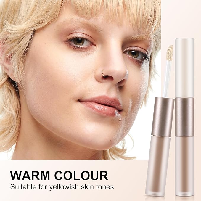 2 in 1 Bronzer and Highlighter Stick,Non-greasy & Non-drying Contour Pencil,Easy to Create a Natural Shimmery Finishing,Long Lasting & Waterproof Face Brighten Make up Pen