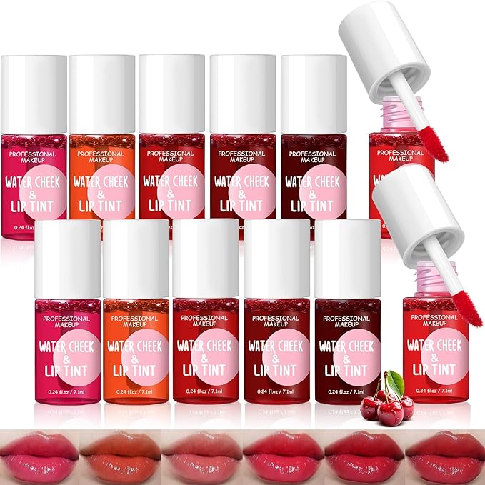 12 Pcs Lip Tint Stain Set 6 Colors Lip