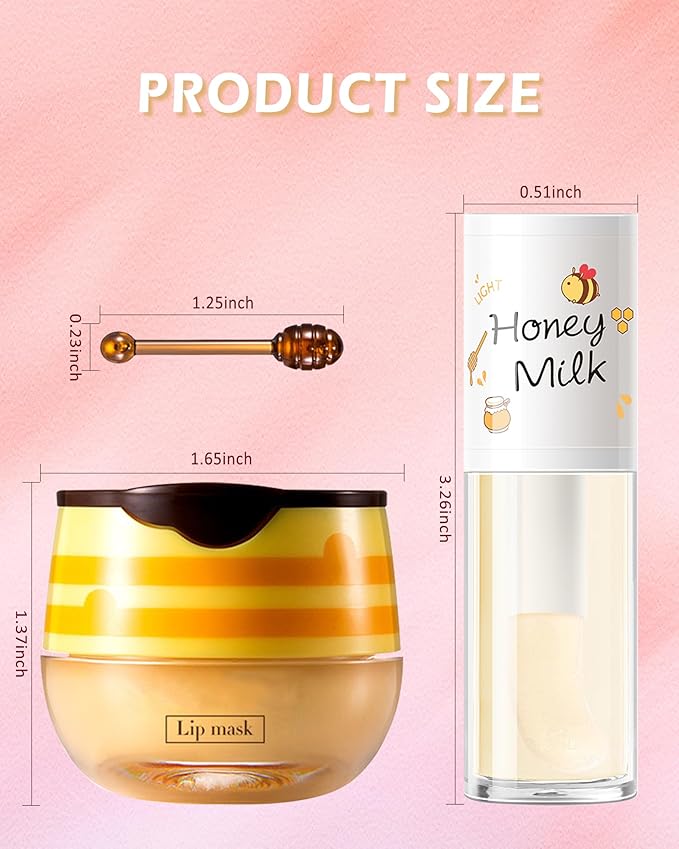 2Pcs Bee Lip Balm Honey Pot Exfoliator
