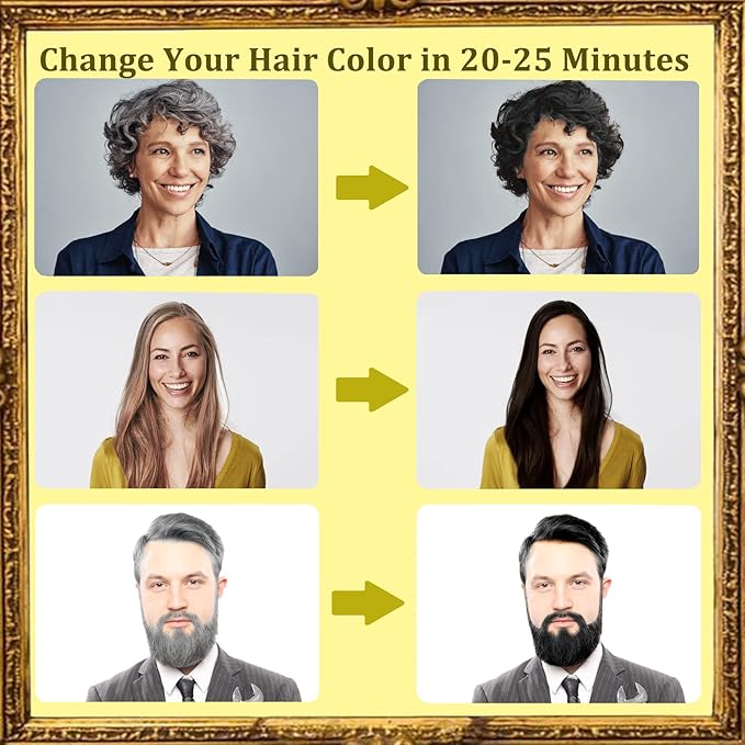 Light Brown Shampoo Para Pintar el Cabello - Instant Hair Dye Shampoo 3 in 1 Refresh Hair Color, Herbal Shampoo Hair Dye for Women Men, Easy to Use & Long Lasting Hair Color Shampoo 16.90 oz