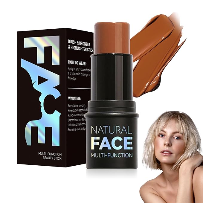 Cream Blush Stick with Brush,Waterproof Multi Cream Blush Skin F4