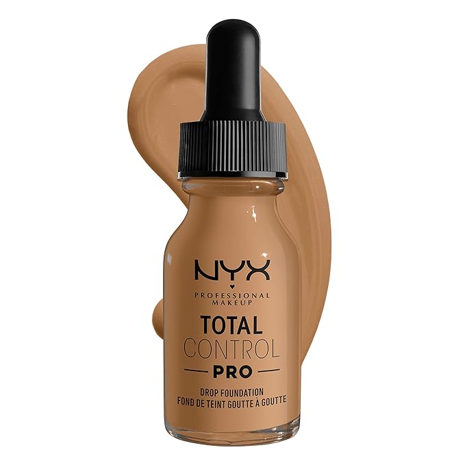 NYX PROFESSIONAL MAKEUP Total Control Pro Drop Foundation, Skin-True Buildable Coverage - Golden