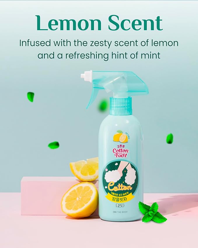 Cotton Foot - Foot Shampoo Soap (Lemon, 13fl oz) - Refreshing Cleanse Spray, Deodorizing Foot Care Wash. Foaming Wash, Easy to Use