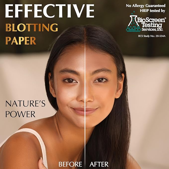 Natural Oil Blotting Sheets for Face with Bamboo Face