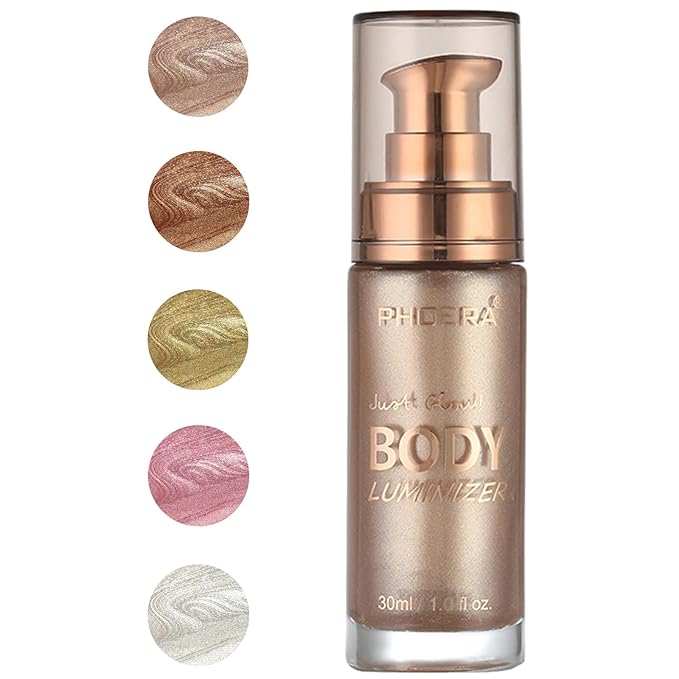 PHOERA Body Luminizer Highlighter, Waterproof Moisturizing and Glow For Face & Body, Face Body Glow Illuminator (101 Rose Gold)