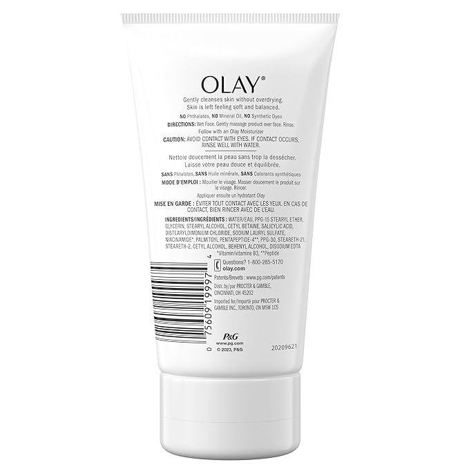 Olay Regenerist Collagen Peptide 24, Face Wash, Fragrance-Free, 150 mL