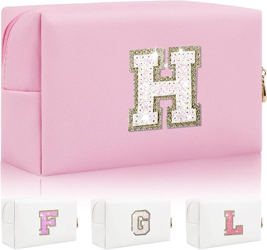 Personalized initial letter makeup bag,