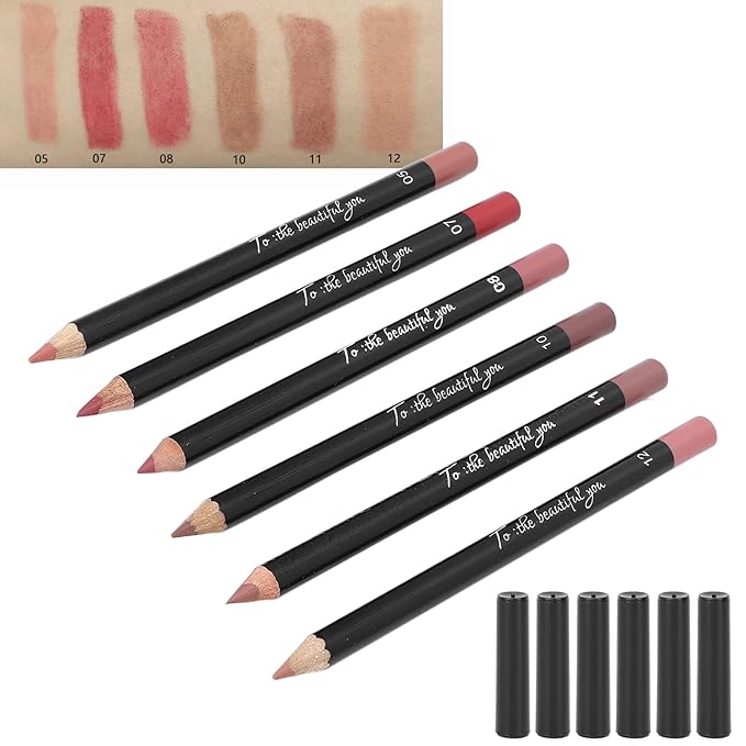 6pcs Lip Liner, Professional Waterproof Matte Long Lasting Long