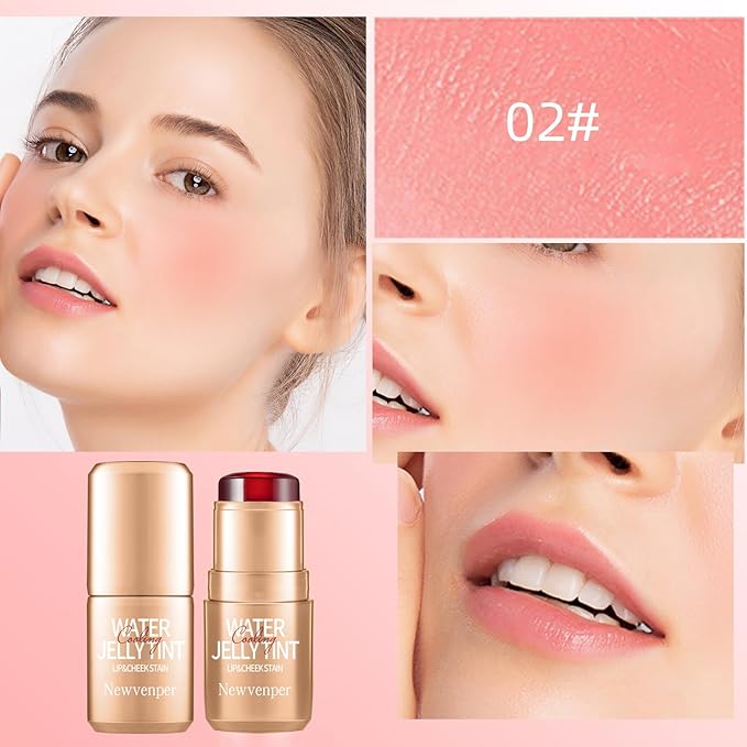 2PCS Jelly Blush Stick, Multi-Purpose Lip & Cheek