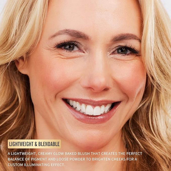 KIMUSE Baked Blush, Lighting Glow Marbleized Blush Powder Face