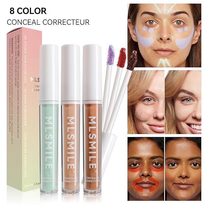 Color Liquid Conceal Contour Foundation, Waterproof 8 Colors Tone, 05