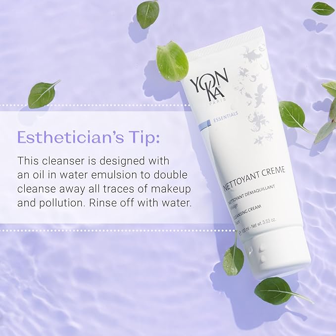 Yon-Ka Nettoyant Creme (100ml) Cleansing Makeup Remover Cream, Remove Impurities with Calming Peppermint and Plant Glycerin, Sensitive to Acne Prone Skin, Paraben-Free